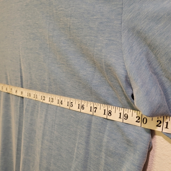 Travis Mathew Cabana Blue Knit Polo Shirt Wrinkle Resident Stretch 1MU116 XL - Picture 8 of 10